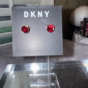 DKNY Women’s Red Crystal Pierced Stud Earrings-New‎